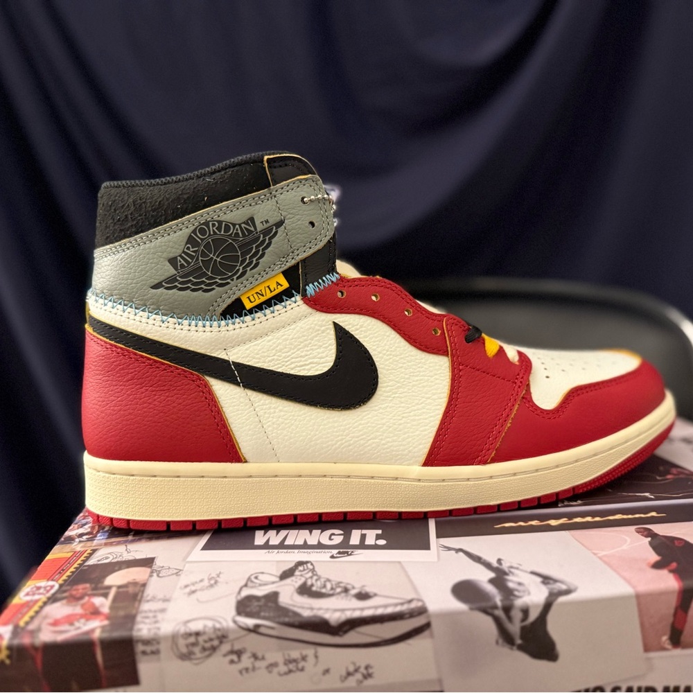 Jordan High-Top Sneakers - Red, Black, Cream